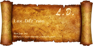 Lex Dénes névjegykártya
