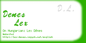 denes lex business card